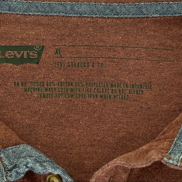 LEVI’S polo shirt heather rust XL short sleeve men’s casual wear - Picture 5 of 6